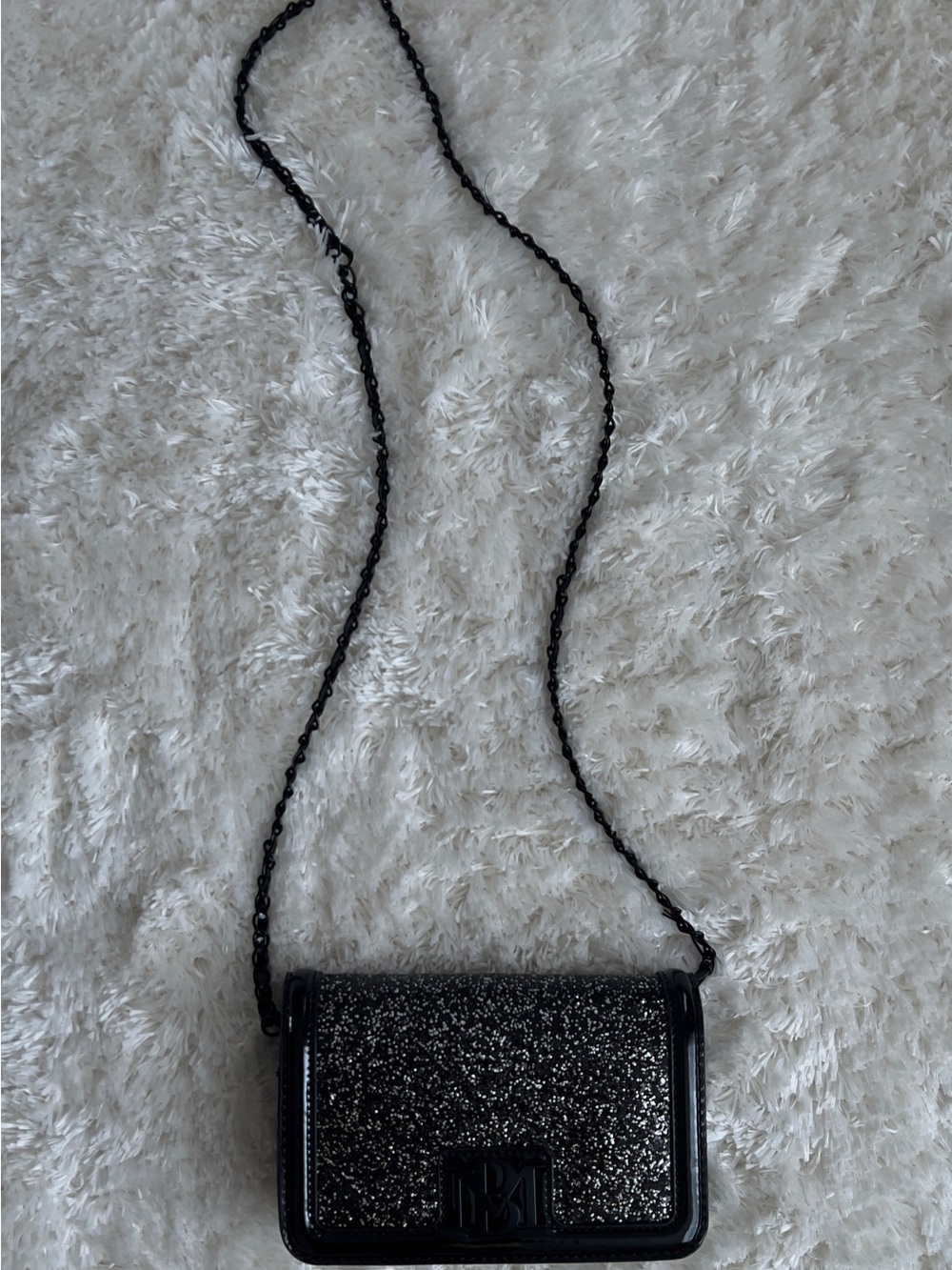 Badgley Mischka Black Sequins Crossbody Bag